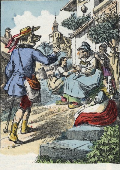 Ilustración del cuento “Buena Mamá Oveja”. En “Cuentos del hogar para los pequeños”. Grabado anónimo del siglo XIX. de Unknown artist