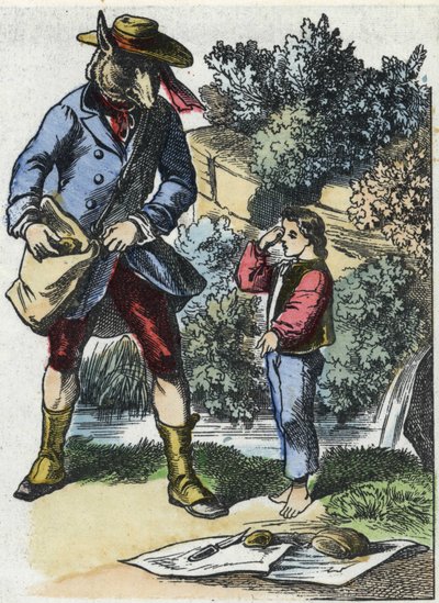 Ilustración del cuento "Buena Mamá Oveja". En "Cuentos del hogar para los pequeños". Grabado anónimo del siglo XIX de Unknown artist