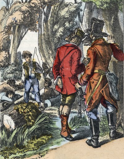 Ilustración del cuento "Buena Mamá Oveja". En "Cuentos del hogar para los pequeños". Grabado anónimo del siglo XIX de Unknown artist