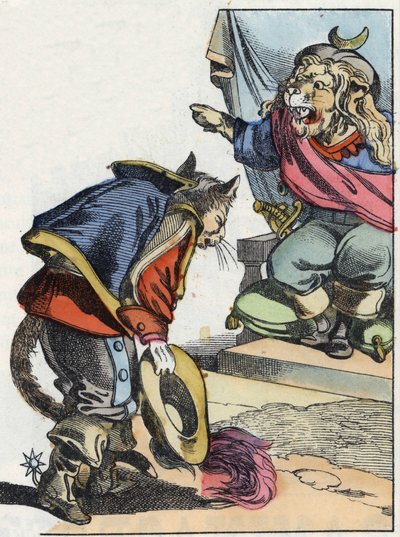 Ilustración del cuento "El terrible Raminagrobis y los ratones". En "Cuentos del hogar para los pequeños". Grabado anónimo del siglo XIX. de Unknown artist