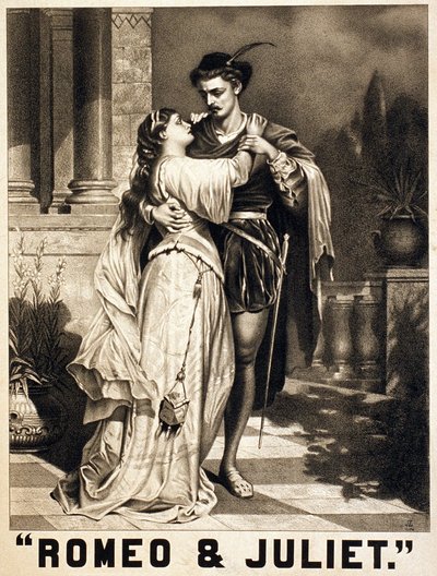 Ilustración de Romeo y Julieta de Shakespeare. Litografía, circa 1880 de Unknown artist