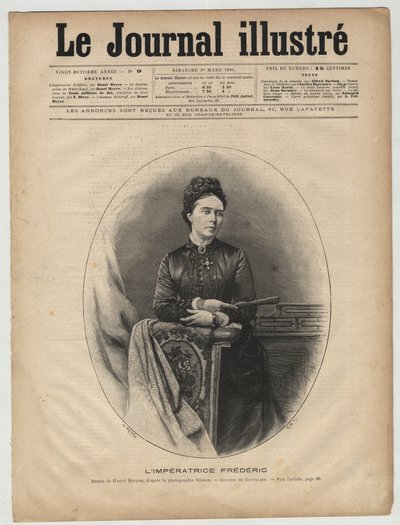 Emperatriz Frederic - Victoria del Reino Unido (1840-1901) Victoria Adelaide Marie Louise del Reino Unido, Princesa Real de Gran Bretaña e Irlanda - Victoria, Princesa Real (Emperatriz Frederick) - portada de “The Illustrous Journal” de marzo de 1894 de Unknown artist