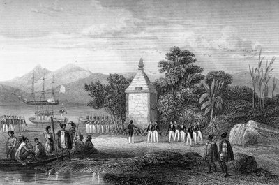 Inauguración por el Capitán Durville del monumento en honor al navegante francés Jean-François Galaup, conde de La Pérouse de Unknown artist
