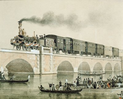 Inauguración del puente sobre la laguna de Venecia para conectar la ciudad con el continente de Unknown artist