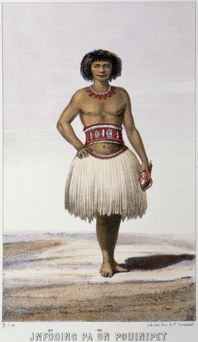 Indígena de Oceanía - en "Primera circunnavegación sueca" por Skogman Carl Johan Alfred, ed. Estocolmo, Adolf Bonnier de Unknown artist