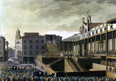 Escena de la Inquisición en la plaza pública de Burgos, España. Siglo XVI de Unknown artist