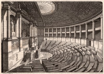 Vista interior de la Cámara de Diputados (Asamblea Nacional), anteriormente llamada Palais Bourbon, París, Francia de Unknown