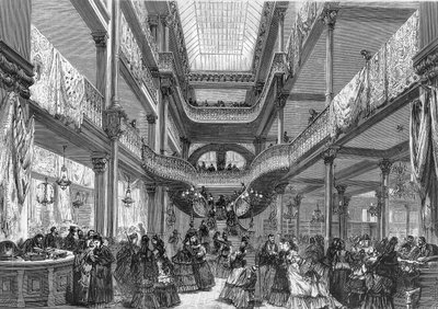 Vista interior de los famosos grandes almacenes parisinos Au Bon Marche de Unknown artist