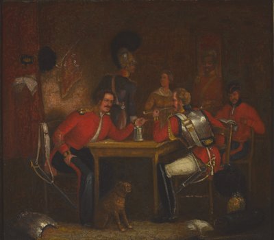 Interior de la Sala de Guardia, con soldados de los Life Guards y Royal Horse Guards de Unknown artist