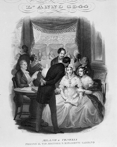 Interior de un palco del teatro alla Scala. 1844 de Unknown artist