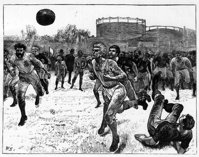 Partido internacional de fútbol entre países anglosajones de Unknown artist