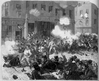 Irlanda 1872: Problemas en Belfast, lucha entre orangistas y católicos de Unknown artist