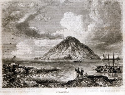 Isla de Stromboli en el siglo XIX. de Unknown artist