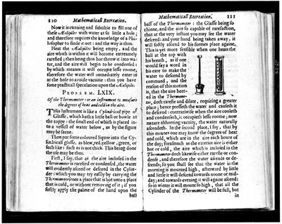 Termómetros italianos y holandeses. Páginas de “Recreaciones matemáticas” de Jean Leurechon (1591-1670) 1653 de Unknown artist