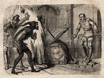 Jacob Van Artevelde (1290-1345) Asesinado en 1345 - Jacques (Jacob) Van Artevelde (1287 - 1345), conocido como el sabio de Gante, cae bajo el golpe del burgués de Gante en 1345 - grabado en “Illustrous People