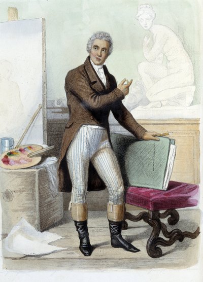 Jacques Louis David pintor y dibujante francés (1748-1825) en Ed. Mennechet, "Le Plutarque français" de Unknown artist