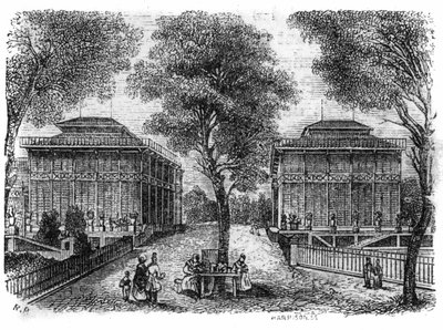 Jardín de las Plantas en París en 1861: pabellones de hierro de Unknown artist