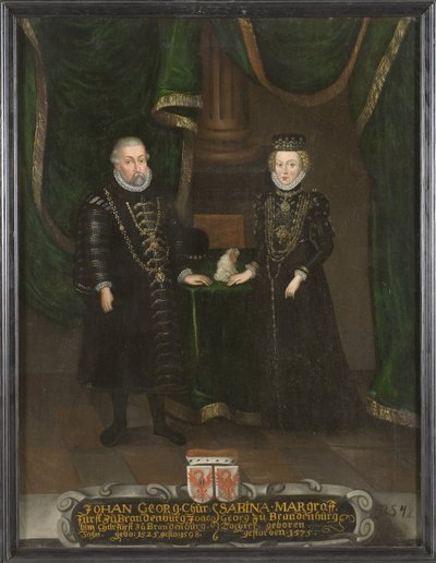 Juan Jorge (1525-1598), Elector de Brandeburgo y Sabina de Brandeburgo-Ansbach (1529-1575), Electora de Brandeburgo de Unknown artist