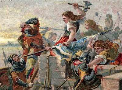 Juana Laisne llamada Juana Hachette (nacida en 1454), figura de la resistencia francesa contra Carlos el Temerario, durante el asedio de la ciudad de Beauvais. de Unknown artist