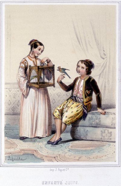 Niños judíos de Argelia en la segunda mitad del siglo XIX. de Unknown artist