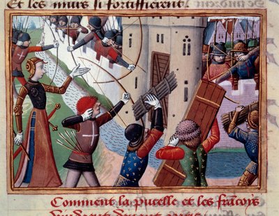 Juana de Arco en el asedio de París liderando el asalto a la puerta de Saint-Honoré el 8 de septiembre de Unknown artist