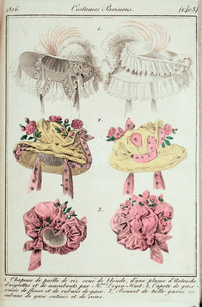 Journal des dames et des fashions, trajes parisinos de Unknown artist
