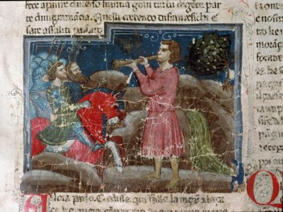 Julio César (101-44 a.C.) se dirige a sus guerreros (detalle) de Unknown artist
