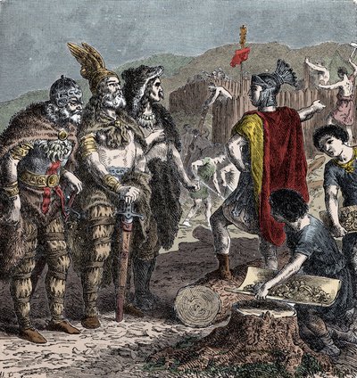 Juliano y los jefes francos - Encuentro entre el emperador Juliano y los jefes francos de Unknown artist