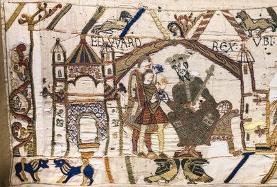El rey Eduardo el Confesor envía a Harold a Normandía, Tapiz de Bayeux de Unknown artist