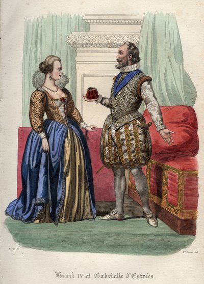 El Rey Enrique IV de Francia (1553-1610) y su amante Gabrielle d