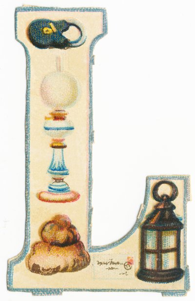 L: cerradura, lámpara, muchos, carta, linterna de Unknown artist