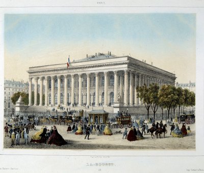 La Bolsa de París - Litografía de Unknown artist