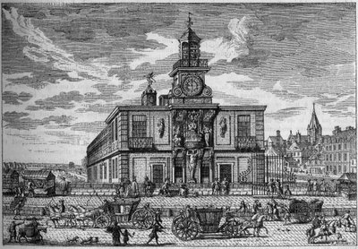 La Samaritaine, bomba de agua ubicada en el puente Neuf grabado del siglo XVII. Grabado en "La Nature. Revue des sciences et de ses aplicaciones aux arts et a l
