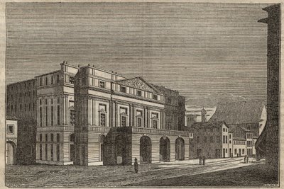 La Scala en Milán - Vista del teatro de La Scala en Milán, Italia - 1837 de Unknown artist
