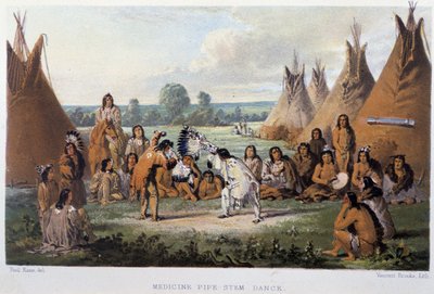 La danza del calumet contra las enfermedades entre los indios norteamericanos - en “Wanderings of an artist among the indians of north America”, Paul Kane de Unknown artist