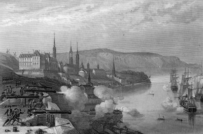 La defensa de Quebec por el Conde De Frontenac. en “Historia general de la marina” por Van Tenac de Unknown artist