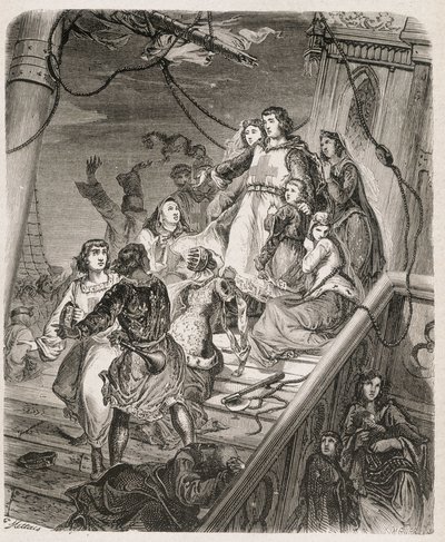 La galera de San Luis - en “Historia de Papas, Reyes, Reinas, Emperadores, a través de los siglos” por Maurice Lachatre 1857 de Unknown artist