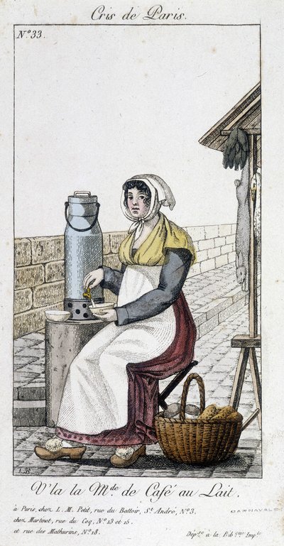 La comerciante de café con leche - en "Cris de Paris" de Unknown artist