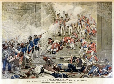 La toma de las Tullerías el 10 de agosto de 1792 - en “El Pequeño Diario”, abril de 1892 de Unknown artist