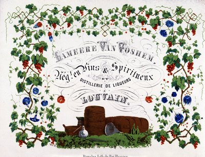 Etiqueta de Lameere Van Voshem, comerciante belga de vinos y licores. 1880 de Unknown artist