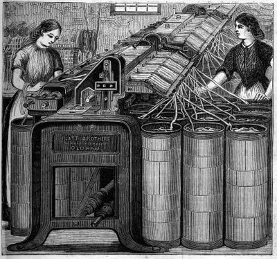 Grandes industrias inglesas: hilado de algodón de Walter Evans en Inglaterra en 1863 de Unknown artist