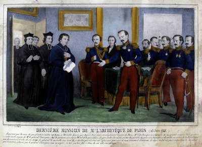 Última misión del Arzobispo de París (25 de junio de 1848) de Unknown artist