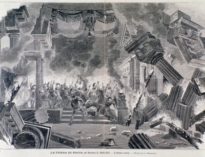 Última escena de la ópera Los Troyanos por Hector Berlioz de Unknown artist