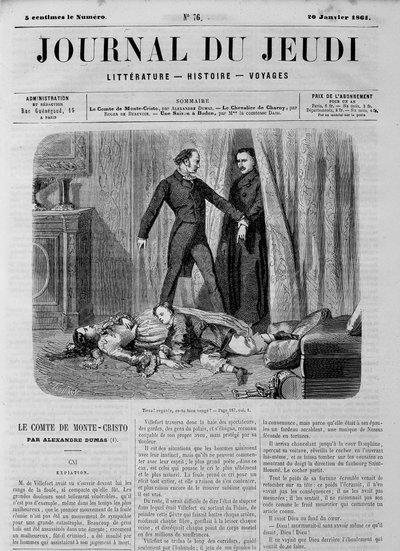 El Conde de Montecristo (Montecristo) - en “Le Journal du Jeudi” del 20/01/1861 de Unknown artist