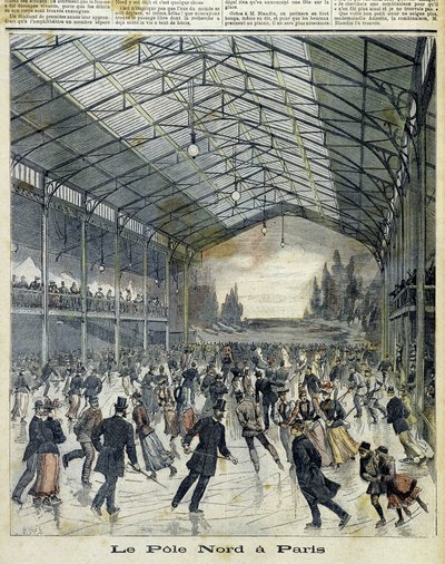 El Polo Norte en París: Parisinos patinando - en “Le Petite Journal”, Nov. 1892 de Unknown artist