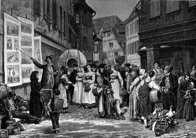 El cantante de lamte en Alsacia. Grabado en “El diario de la juventud” de Unknown artist