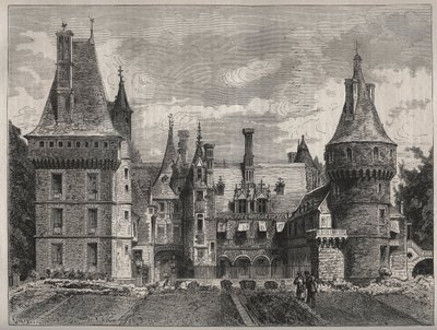 El castillo de Maintenon, Eure y Loir, Centro, Francia - grabado del siglo XIX de Unknown artist