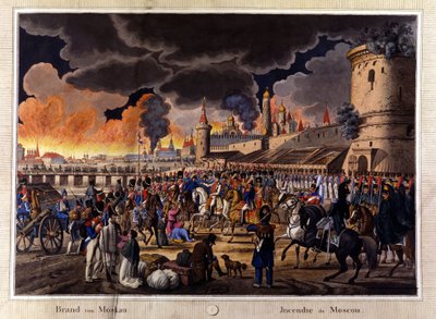 El gran incendio de Moscú en septiembre de 1812 de Unknown artist