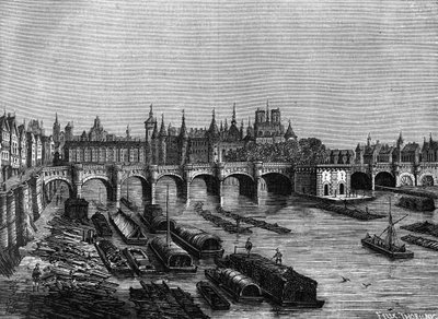 Le pont Neuf en París bajo Enrique III - en “Histoire de France” de Henri Martin de Unknown artist