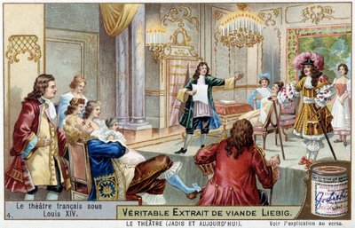 El teatro francés bajo Luis XIV (1638-1715) - Cromolitografía de Liebig de Unknown artist